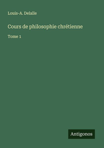 Produktbild: Cours de philosophie chr&eacute;tienne