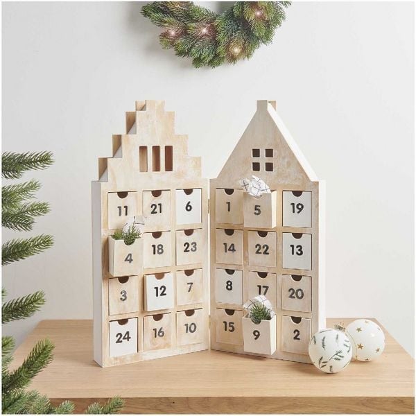 Produktbild: Adventskalender-Haus, mit 24 Schubladen,