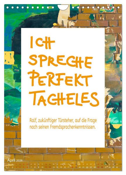 Produktbild: Lach du nur! - Flotte Spr&uuml;che schnell erkl&auml;rt (Wandkalender 2026 DIN A4 hoch), CALVENDO Monatskalender