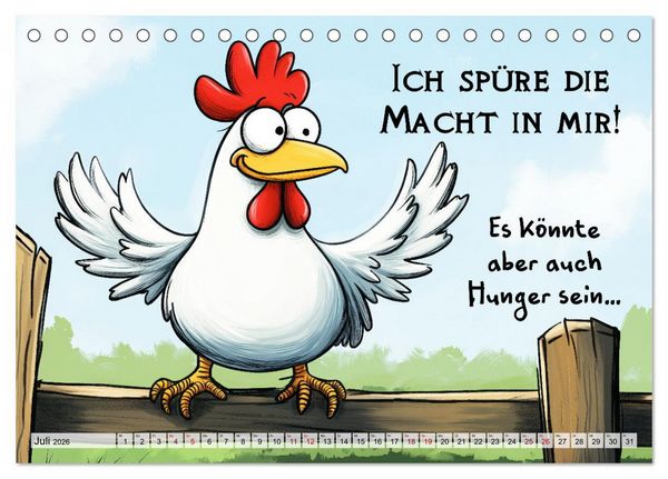 Produktbild: Verr&uuml;cktes H&uuml;hnervolk (Tischkalender 2026 DIN A5 quer), CALVENDO Monatskalender