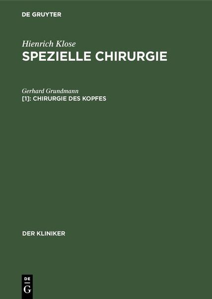 Produktbild: Chirurgie des Kopfes