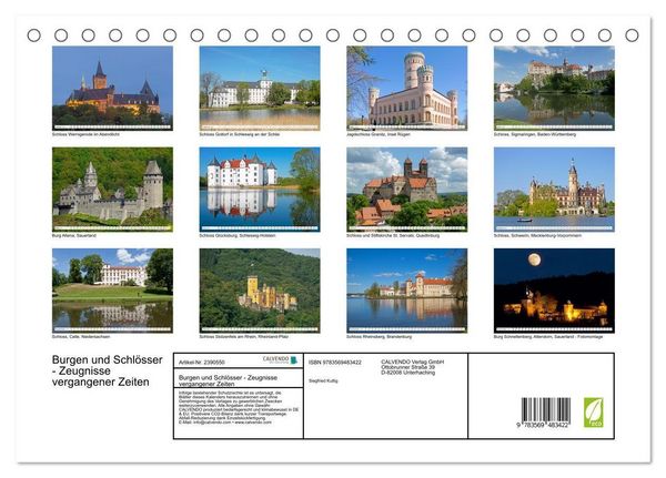 Produktbild: Burgen und Schl&ouml;sser - Zeugnisse vergangener Zeiten (Tischkalender 2027 DIN A5 quer), CALVENDO Monatskalender