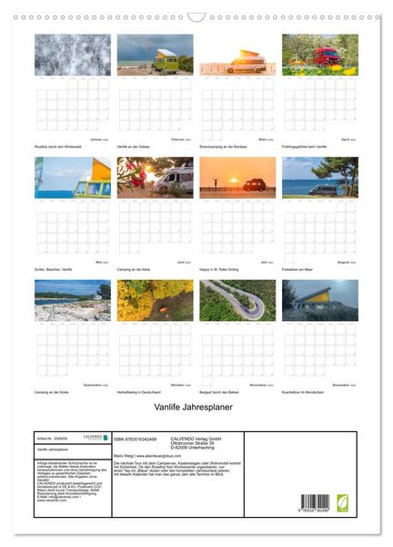 Produktbild: Vanlife Jahresplaner (Wandkalender 2026 DIN A2 hoch), CALVENDO Monatskalender
