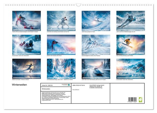 Produktbild: Winterwelten (Wandkalender 2027 DIN A2 quer), CALVENDO Monatskalender