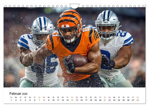 Produktbild: American Football - Touchdown durchs Jahr (Wandkalender 2026 DIN A4 quer), CALVENDO Monatskalender