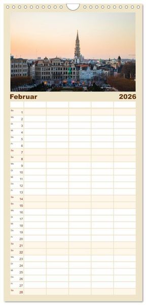 Produktbild: Familienplaner 2026 - Belgien - Bezaubernde Natur und eindrucksvolle St&auml;dte. mit 5 Spalten (Wandkalender, 21 x 45 cm) CALVENDO