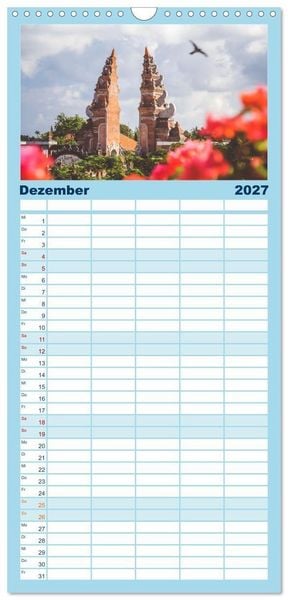 Produktbild: Familienplaner 2027 - Indonesien - Ein atemberaubender Inselstaat. mit 5 Spalten (Wandkalender, 21 x 45 cm) CALVENDO