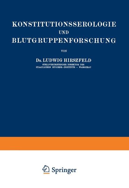 Produktbild: Konstitutionsserologie und Blutgruppenforschung