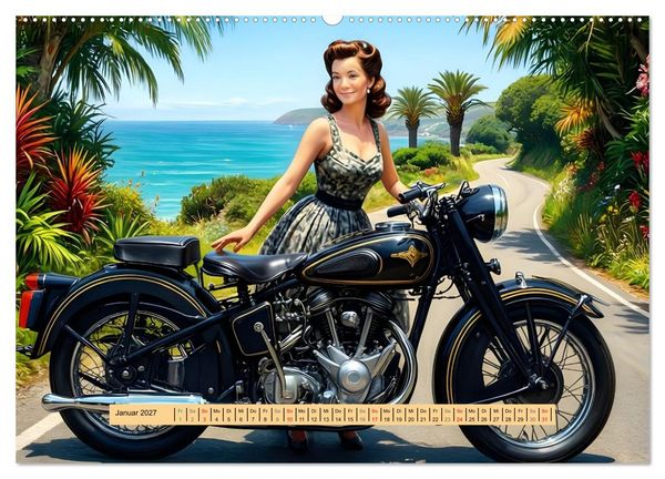 Produktbild: Lack und Leinwand &ndash; Motorr&auml;der (hochwertiger Premium Wandkalender 2027 DIN A2 quer), Kunstdruck in Hochglanz