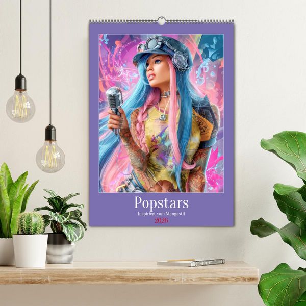 Produktbild: Popstars - Inspiriert vom Mangastil (Wandkalender 2026 DIN A2 hoch), CALVENDO Monatskalender