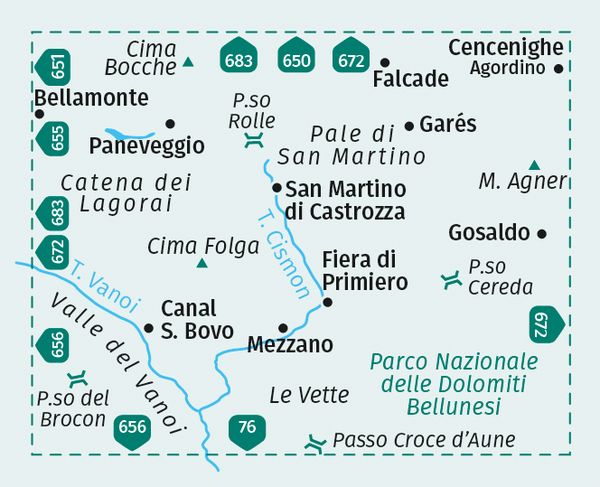 Produktbild: KOMPASS Wanderkarte 653 Pale di San Martino, Primiero San Ma