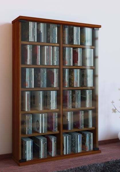 Produktbild: Holz CD DVD Stand Regal Schrank Roma Glast&uuml;r