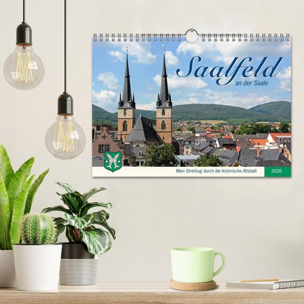 Produktbild: Saalfeld an der Saale &ndash; mein Streifzug durch die historische Altstadt (Wandkalender 2026 DIN A4 quer), CALVENDO Monatskalender