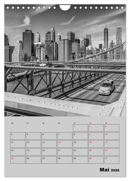 Produktbild: NEW YORK CITY Monochrome Stadtansichten (Wandkalender 2026 DIN A4 hoch), CALVENDO Monatskalender