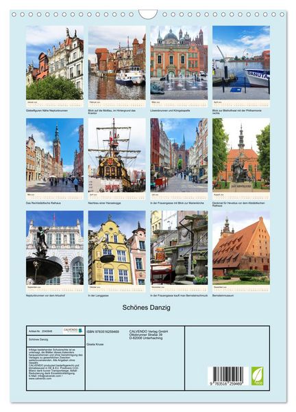 Produktbild: Sch&ouml;nes Danzig (Wandkalender 2026 DIN A3 hoch), CALVENDO Monatskalender