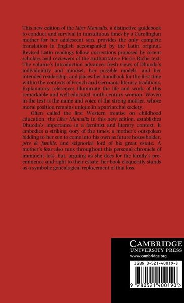 Produktbild: Dhuoda, Handbook for Her Warrior Son