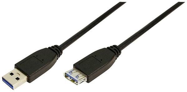 LogiLink USB-Kabel USB 3.2 Gen1 (USB 3.0 / USB 3.1 Gen1) USB-A Stecker, USB-A Buchse 1.00 m Schwarz