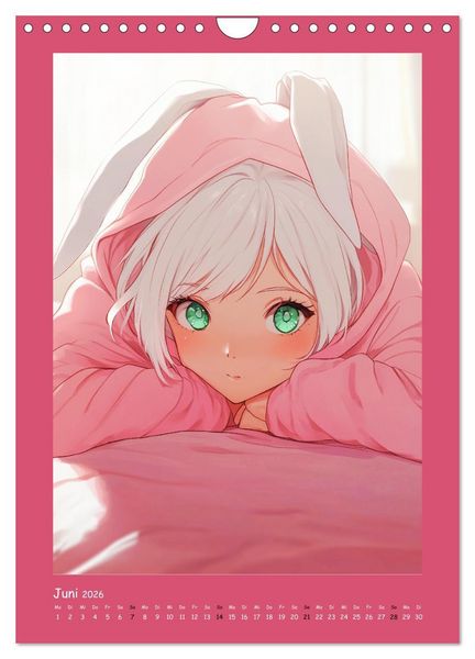 Produktbild: Zauberhafte Momente. Rosa Tr&auml;ume im Manga-Stil (Wandkalender 2026 DIN A4 hoch), CALVENDO Monatskalender