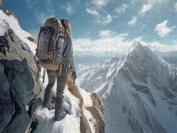Produktbild: CALVENDO Puzzle Bergsteigen | 1000 Teile Lege-Gr&ouml;&szlig;e 64x48cm Foto-Puzzle f&uuml;r gl&uuml;ckliche Stunden