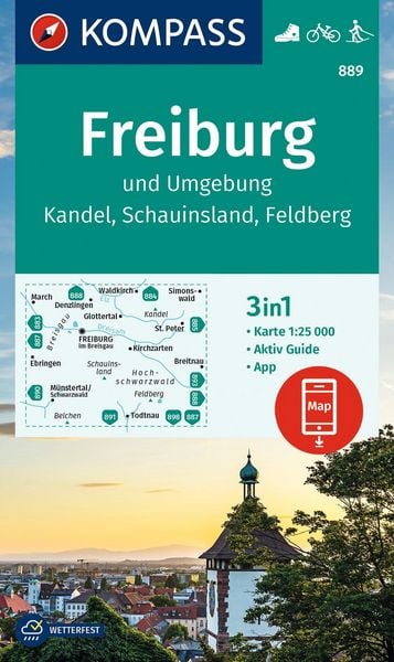 Produktbild: KOMPASS Wanderkarte 889 Freiburg und Umgebung, Kandel, Schauinsland, Feldberg 1:25.000