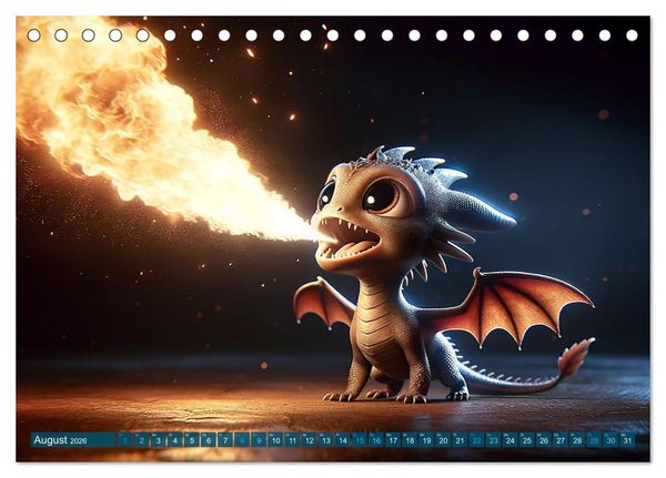 Produktbild: Drachenschwingen: Jahreszeiten im Drachenland (Tischkalender 2026 DIN A5 quer), CALVENDO Monatskalender