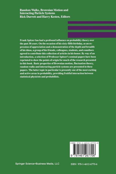 Produktbild: Random Walks, Brownian Motion, and Interacting Particle Systems