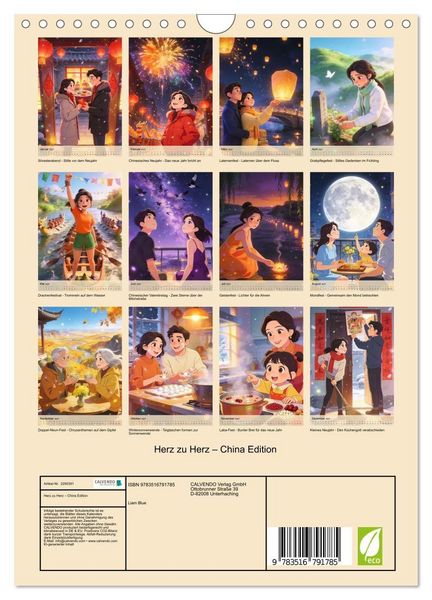 Produktbild: Herz zu Herz &ndash; China Edition (Wandkalender 2027 DIN A4 hoch), CALVENDO Monatskalender