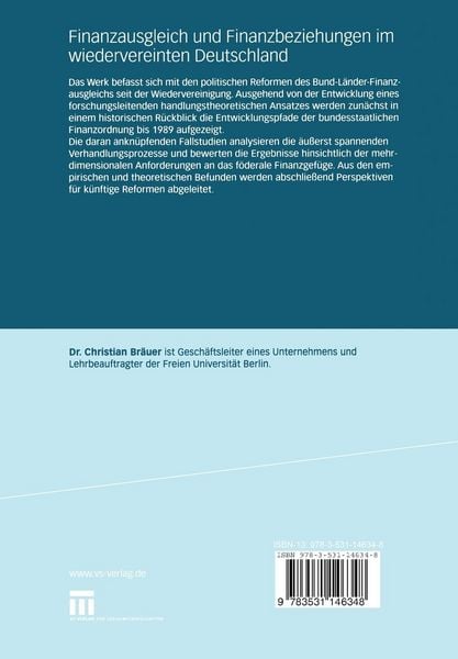 Produktbild: Finanzausgleich und Finanzbeziehungen im wiedervereinten Deutschland