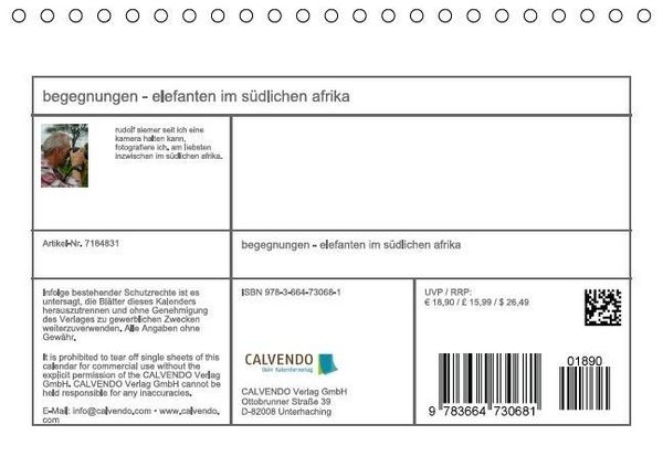 Produktbild: begegnungen - elefanten im s&uuml;dlichen afrika (Tischkalender immerw&auml;hrend DIN A5 quer)