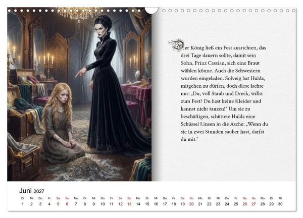 Produktbild: Grimms Hausm&auml;rchen Aschenputtel (Wandkalender 2027 DIN A3 quer), CALVENDO Monatskalender