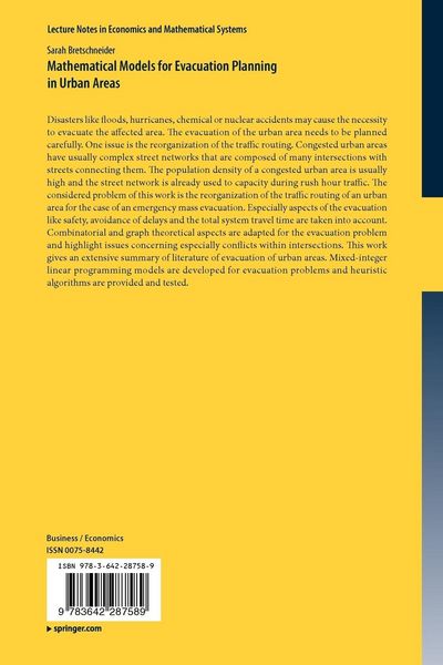Produktbild: Mathematical Models for Evacuation Planning in Urban Areas