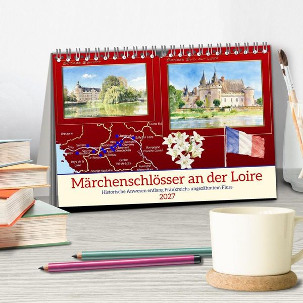 Produktbild: M&auml;rchenschl&ouml;sser an der Loire (Tischkalender 2027 DIN A5 quer), CALVENDO Monatskalender