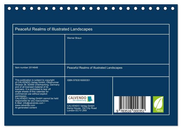 Produktbild: Peaceful Realms of Illustrated Landscapes (Desk Calendar 2026 DIN A5 landscape), CALVENDO 12 Month DeskCalendar