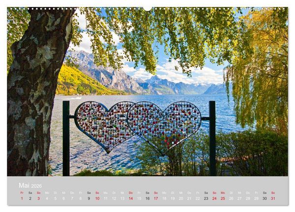 Produktbild: Am sch&ouml;nen Traunsee im Salzkammergut (hochwertiger Premium Wandkalender 2026 DIN A2 quer), Kunstdruck in Hochglanz