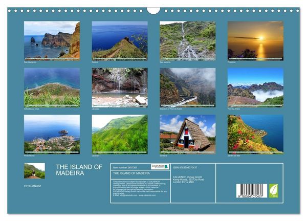 Produktbild: THE ISLAND OF MADEIRA (Wall Calendar 2027 DIN A3 landscape), CALVENDO 12 Month Wall Calendar