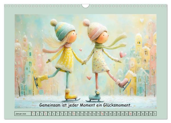 Produktbild: Herzensmomente. Beste Freundinnen in Liebe verbunden (Wandkalender 2026 DIN A3 quer), CALVENDO Monatskalender
