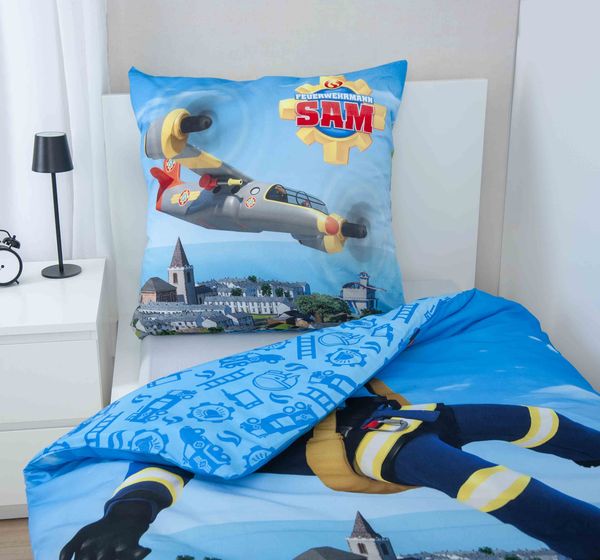 Produktbild: Feuerwehrmann Sam 4670413050 - Bettw&auml;sche, 80x80 cm + 135x200 cm, 100% Baumwolle