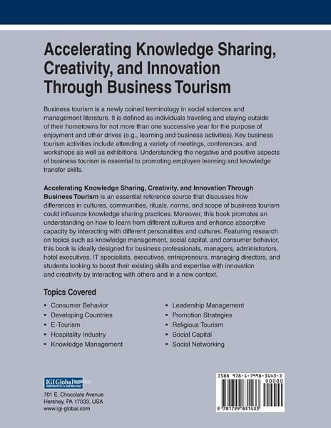 Produktbild: Accelerating Knowledge Sharing, Creativity, and Innovation Through Business Tourism