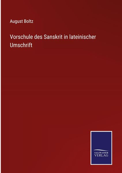 Produktbild: Vorschule des Sanskrit in lateinischer Umschrift