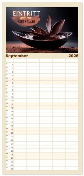 Produktbild: Familienplaner 2026 - Dessert - Liebe auf den ersten Biss mit 5 Spalten (Wandkalender, 21 x 45 cm) CALVENDO