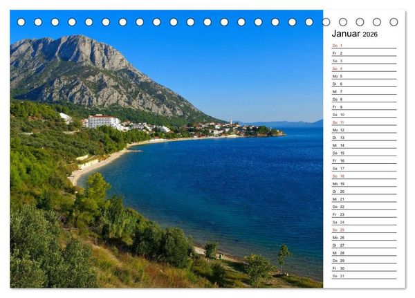 Produktbild: Makarska Riviera - Malerische Urlaubsorte in Dalmatien (Tischkalender 2026 DIN A5 quer), CALVENDO Monatskalender