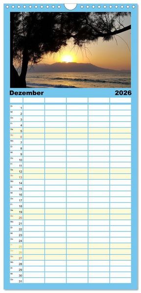Produktbild: Familienplaner 2026 - Kretas Wilder Westen mit 5 Spalten (Wandkalender, 21 x 45 cm) CALVENDO