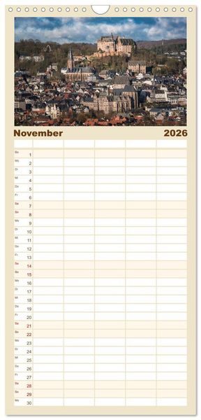Produktbild: Familienplaner 2026 - M&auml;rchenhaftes Marburg mit 5 Spalten (Wandkalender, 21 x 45 cm) CALVENDO
