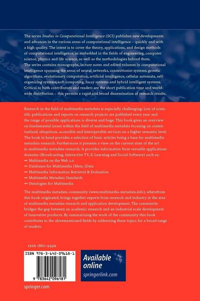 Produktbild: Multimedia Semantics - The Role of Metadata
