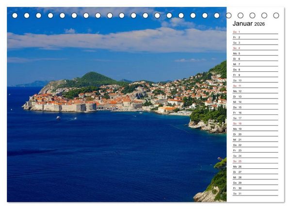 Produktbild: Kroatien - Traumhafte Landschaften und faszinierende St&auml;dte (Tischkalender 2026 DIN A5 quer), CALVENDO Monatskalender