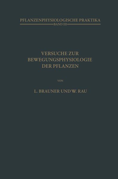Produktbild: Versuche zur Bewegungsphysiologie der Pflanzen