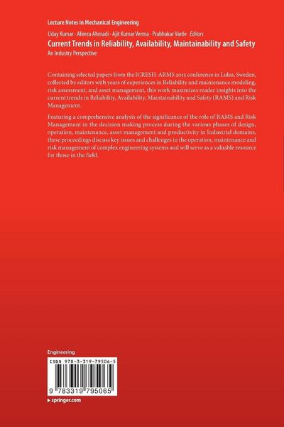Produktbild: Current Trends in Reliability, Availability, Maintainability and Safety