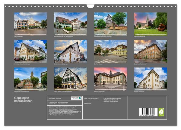 Produktbild: G&ouml;ppingen Impressionen (Wandkalender 2026 DIN A3 quer), CALVENDO Monatskalender