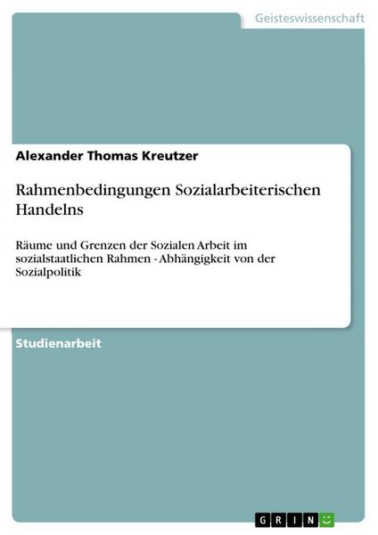 Produktbild: Rahmenbedingungen Sozialarbeiterischen Handelns