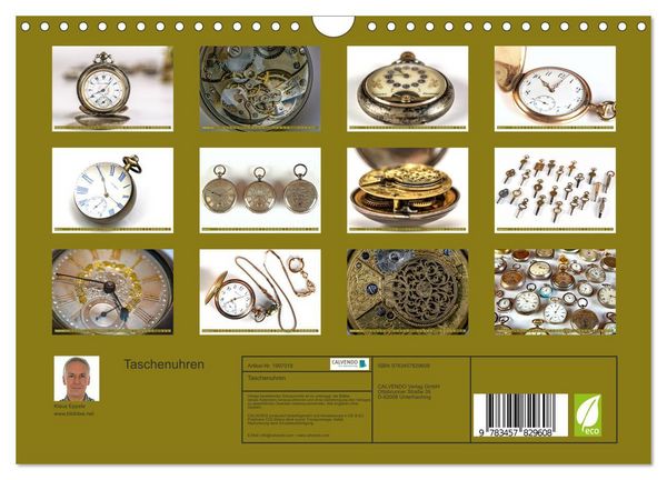 Produktbild: Taschenuhren (Wandkalender 2026 DIN A4 quer), CALVENDO Monatskalender